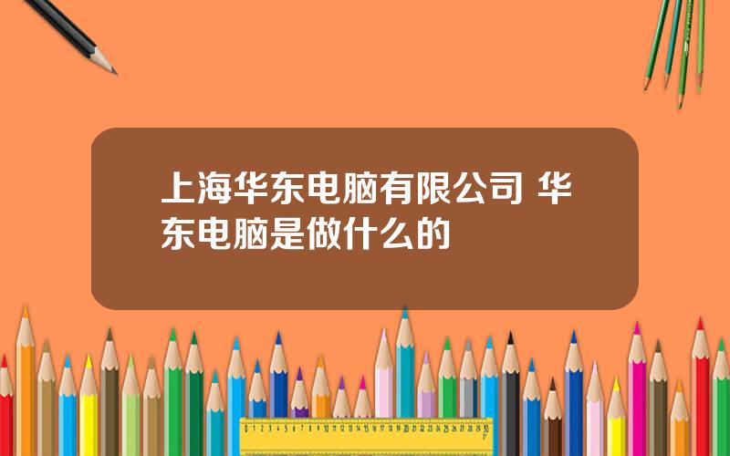 上海华东电脑有限公司 华东电脑是做什么的